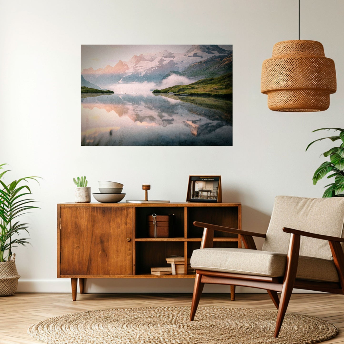 FOGGY HORIZON Peel and Stick Horizontal Poster