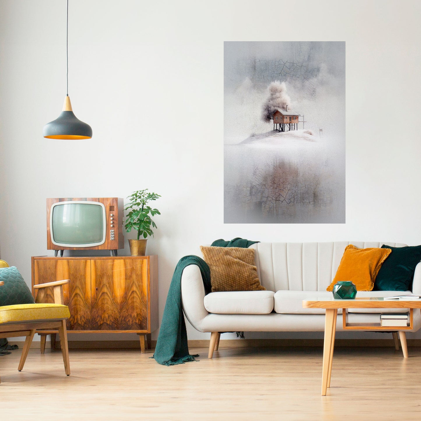 TYST STUGA, vertikal poster med självhäftande klistermärke