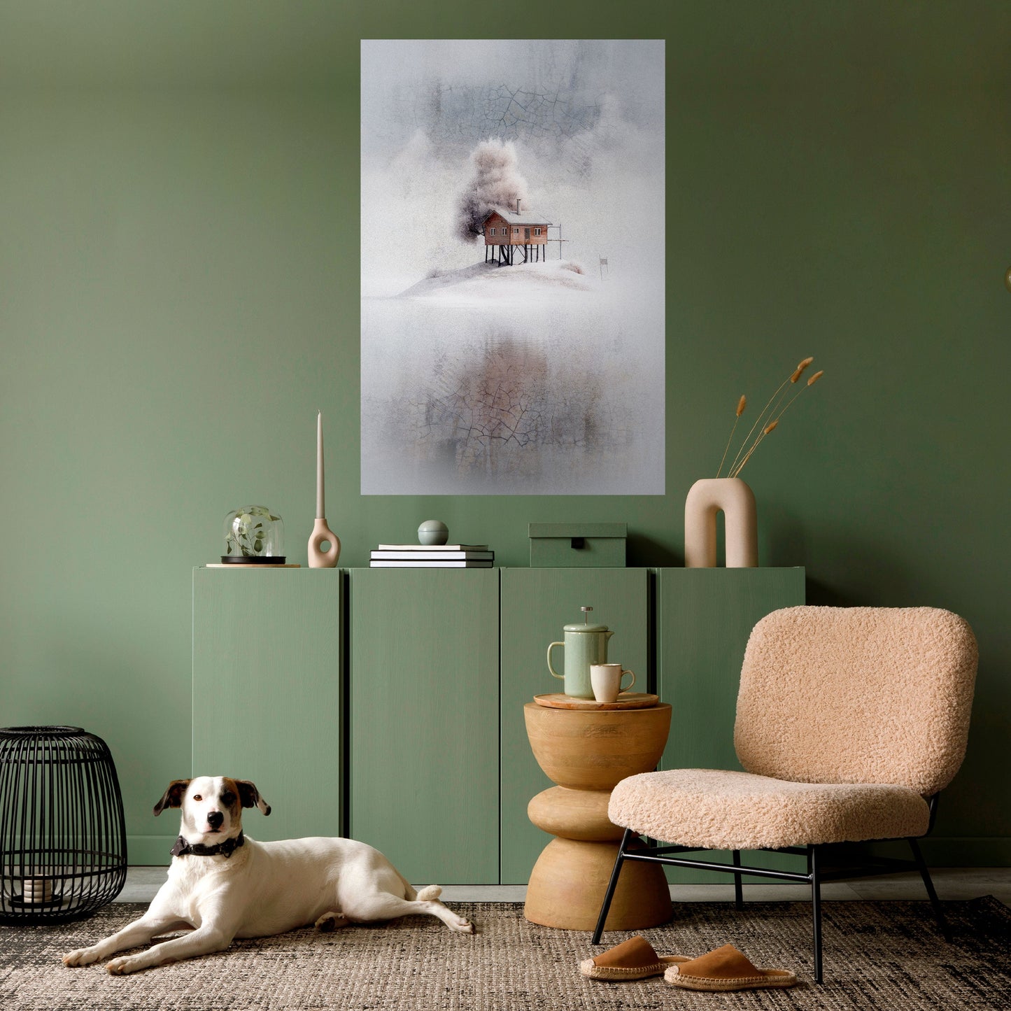 TYST STUGA, vertikal poster med självhäftande klistermärke