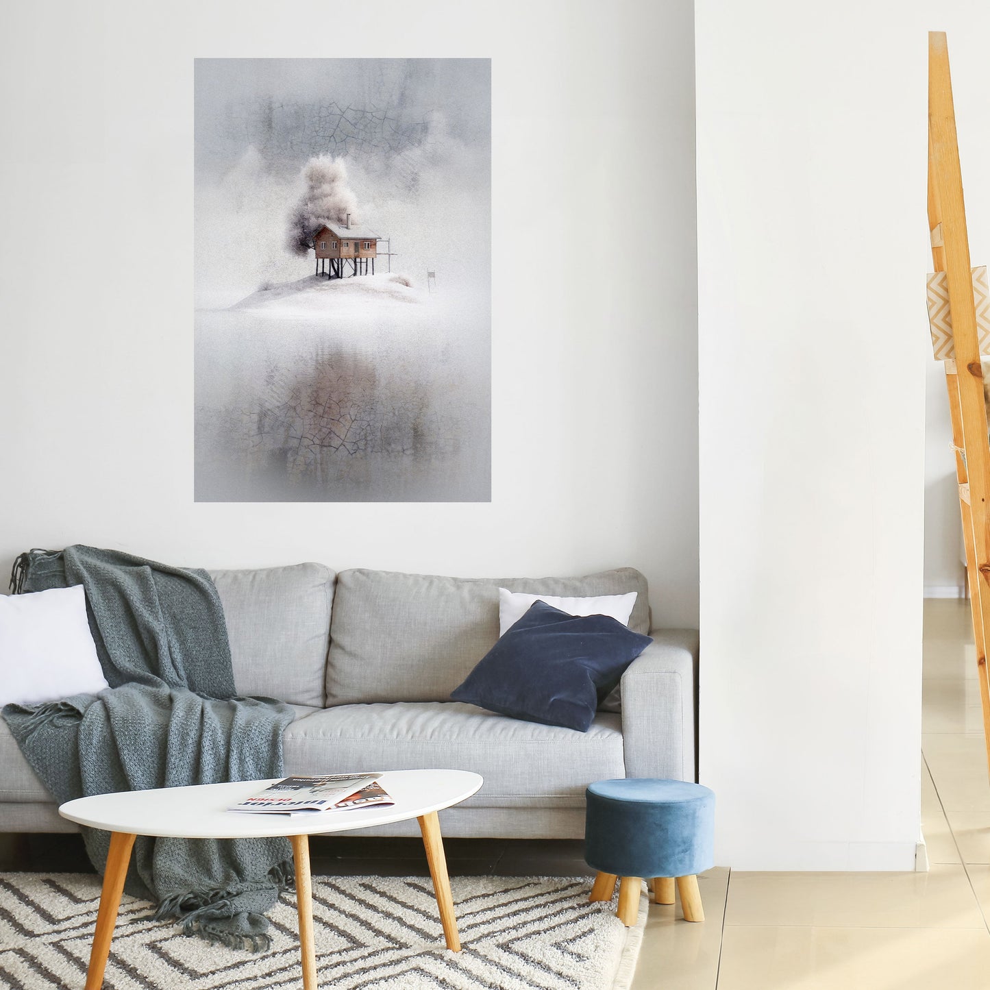 TYST STUGA, vertikal poster med självhäftande klistermärke