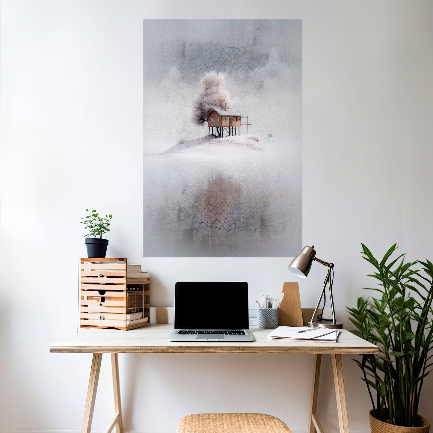 TYST STUGA, vertikal poster med självhäftande klistermärke