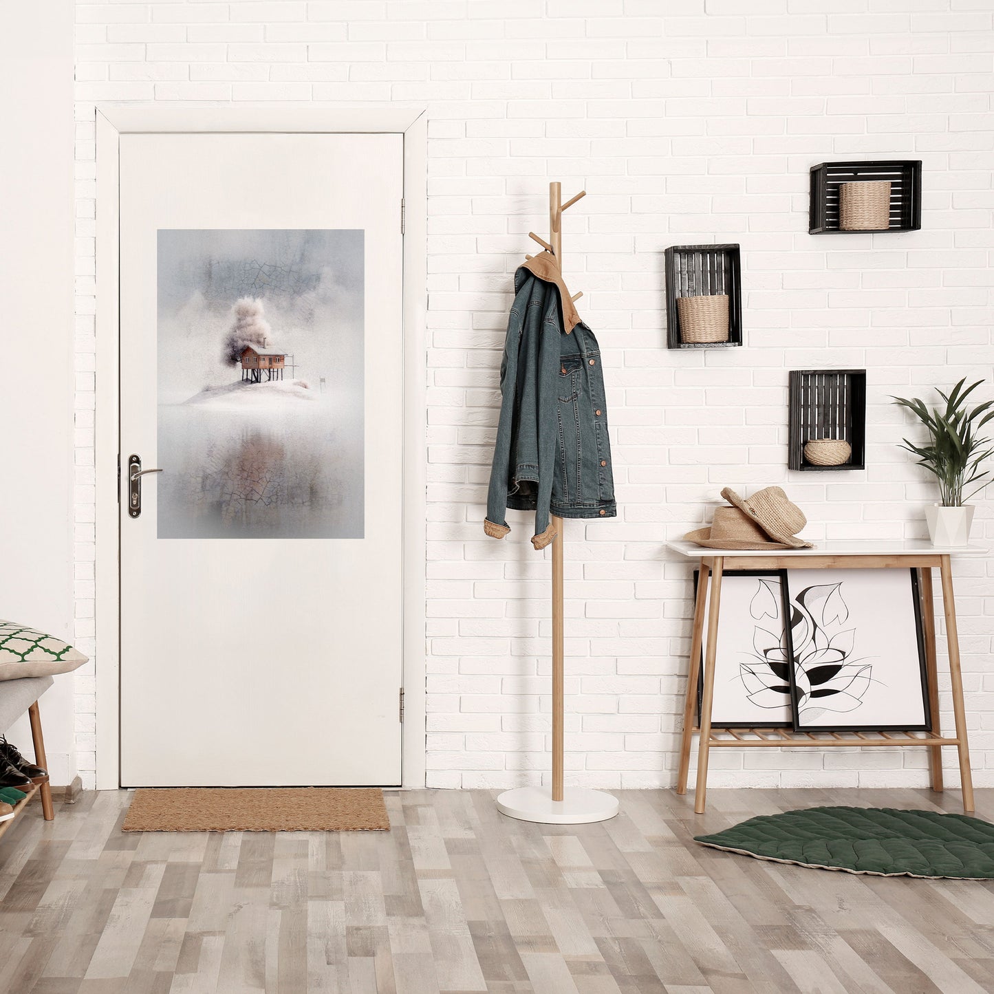 TYST STUGA, vertikal poster med självhäftande klistermärke