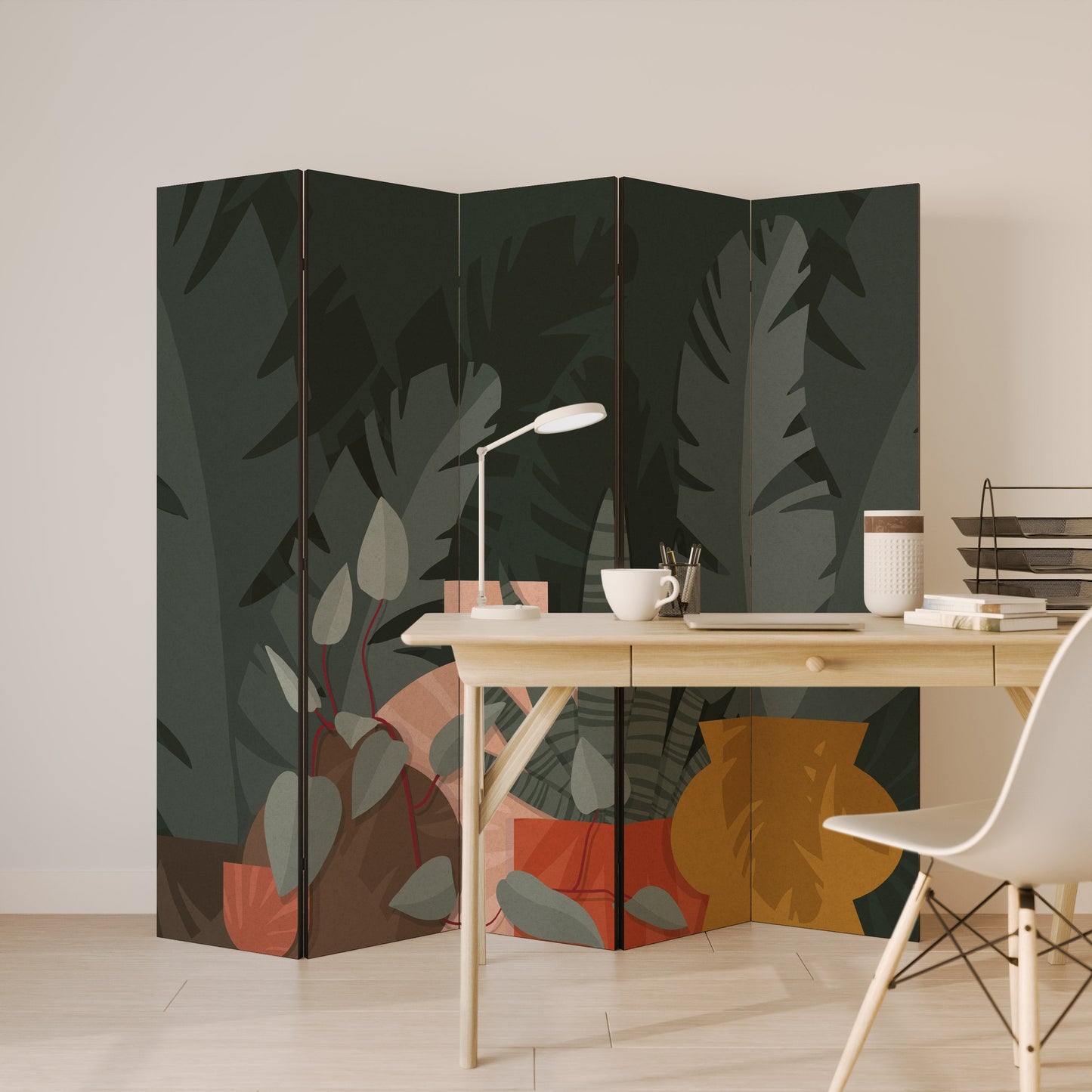 TROPICAL COMPOSITION Decorative 5-Panel Room Divider