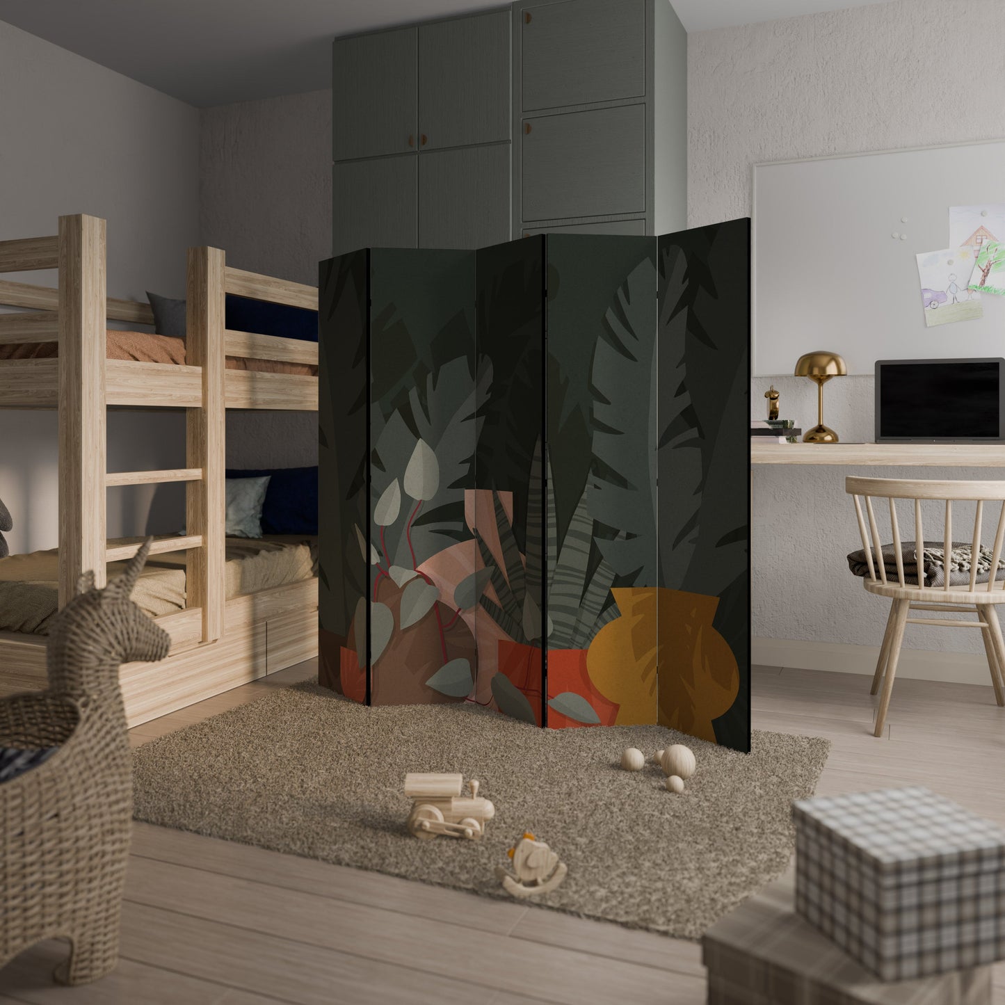 TROPICAL COMPOSITION Decorative 5-Panel Room Divider