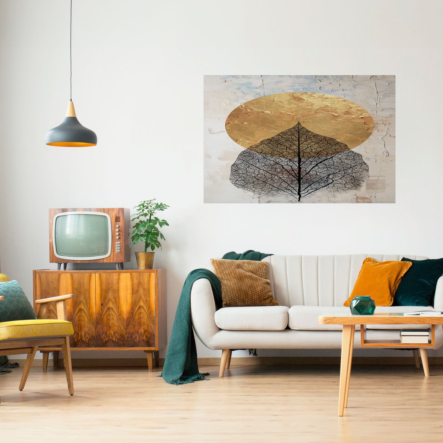 GOLD NERVATIO Peel and Stick Horizontal Poster
