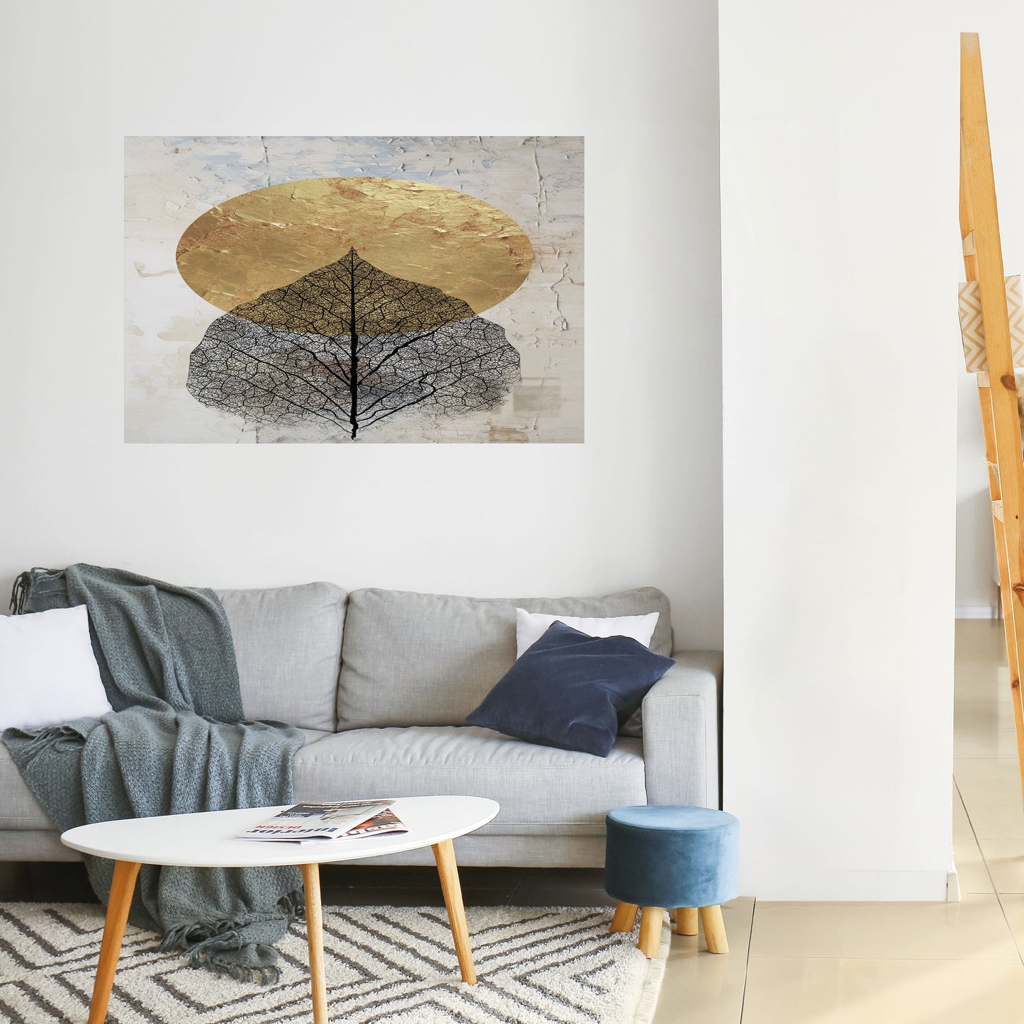 GOLD NERVATIO Peel and Stick Horizontal Poster