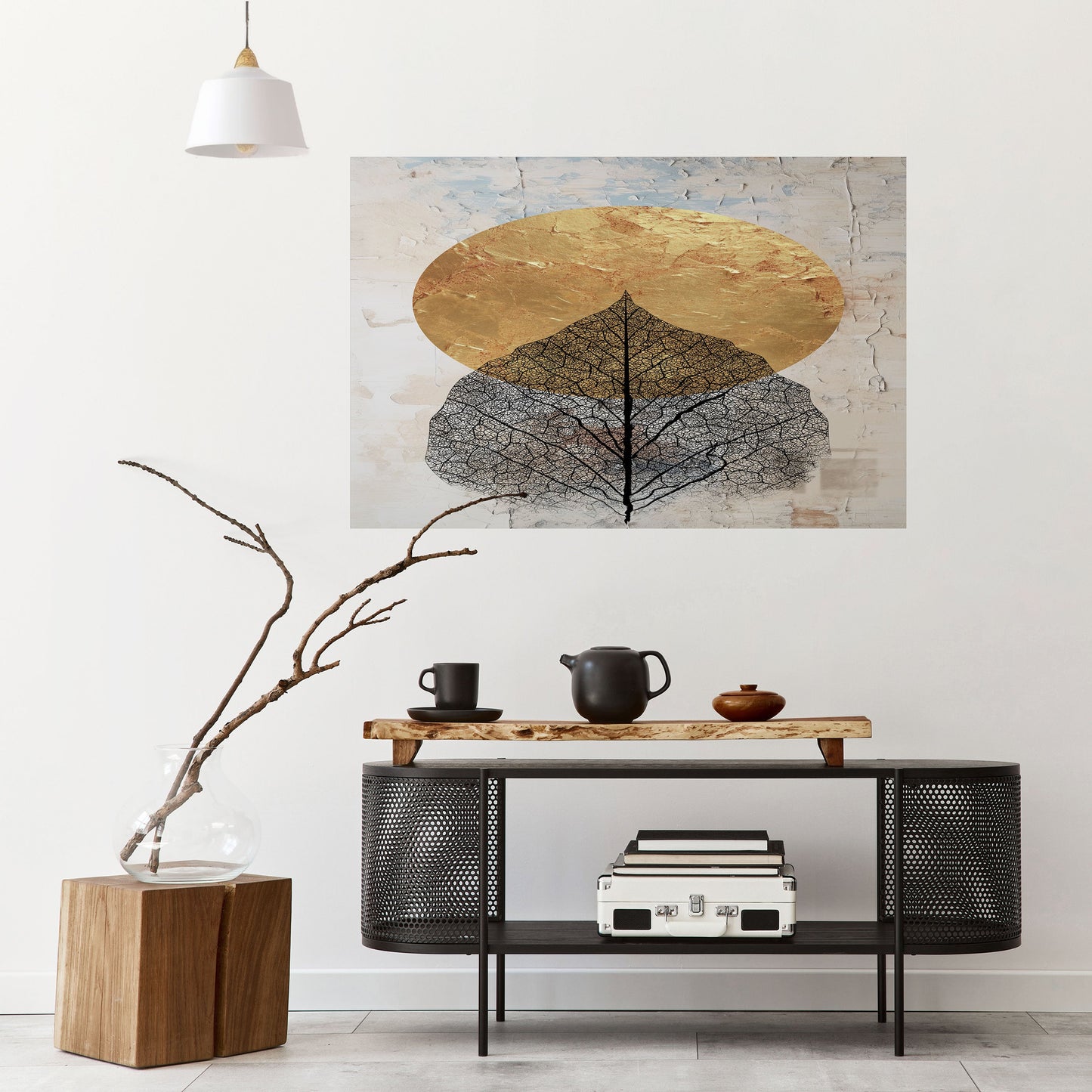 GOLD NERVATIO Peel and Stick Horizontal Poster