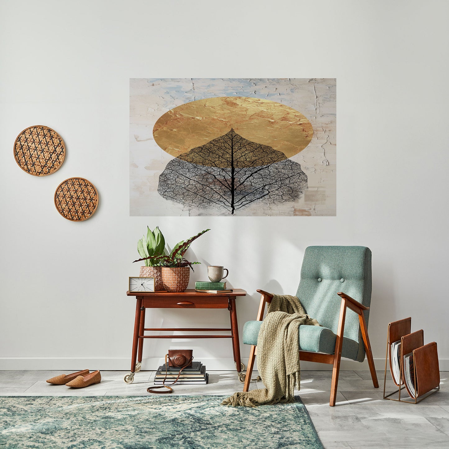 GOLD NERVATIO Peel and Stick Horizontal Poster