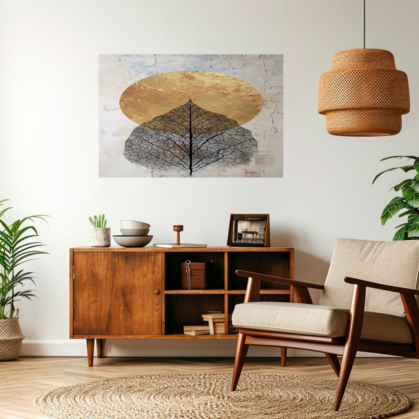 GOLD NERVATIO Peel and Stick Horizontal Poster