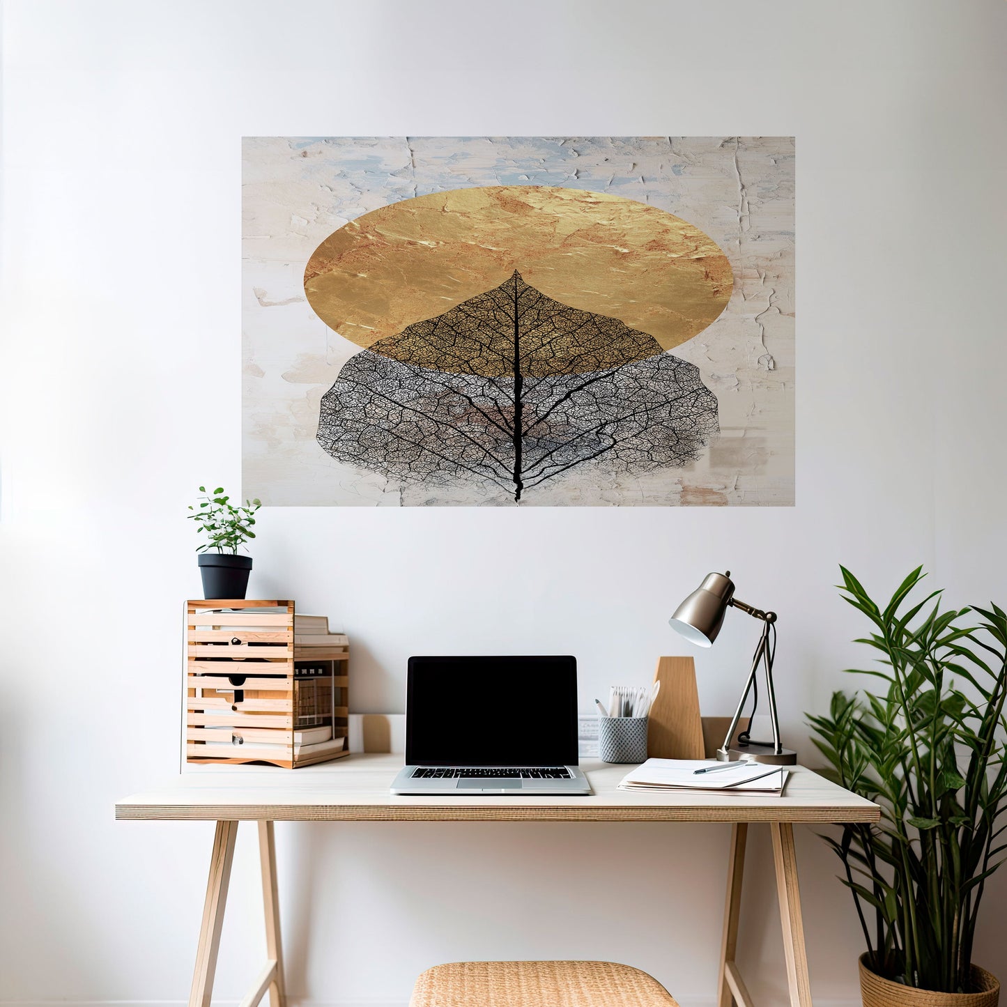 GOLD NERVATIO Peel and Stick Horizontal Poster