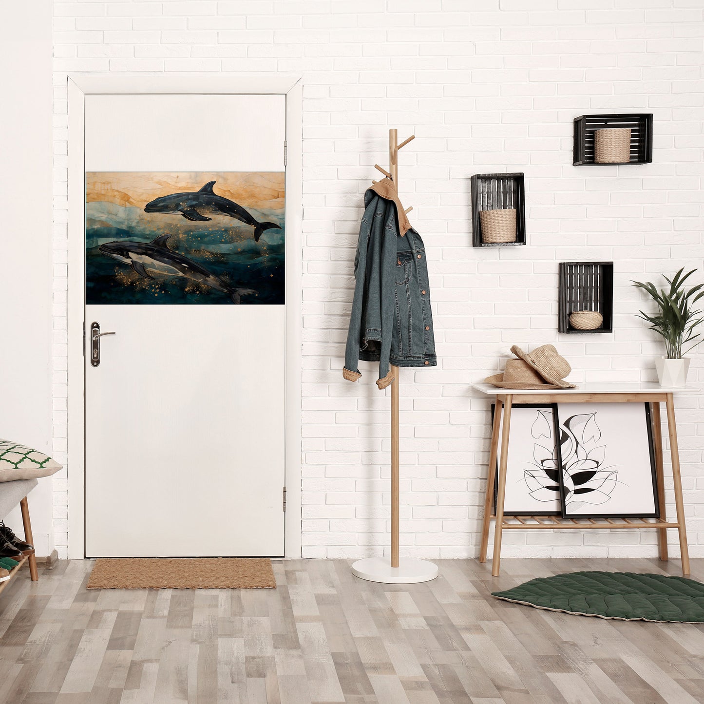 GOLD WAVES horisontell affisch med självhäftande motiv
