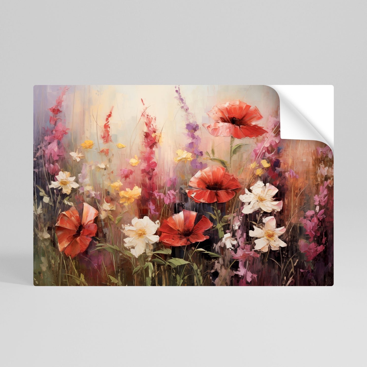 Vibrant Bloom Symphony horisontell poster med självhäftande text