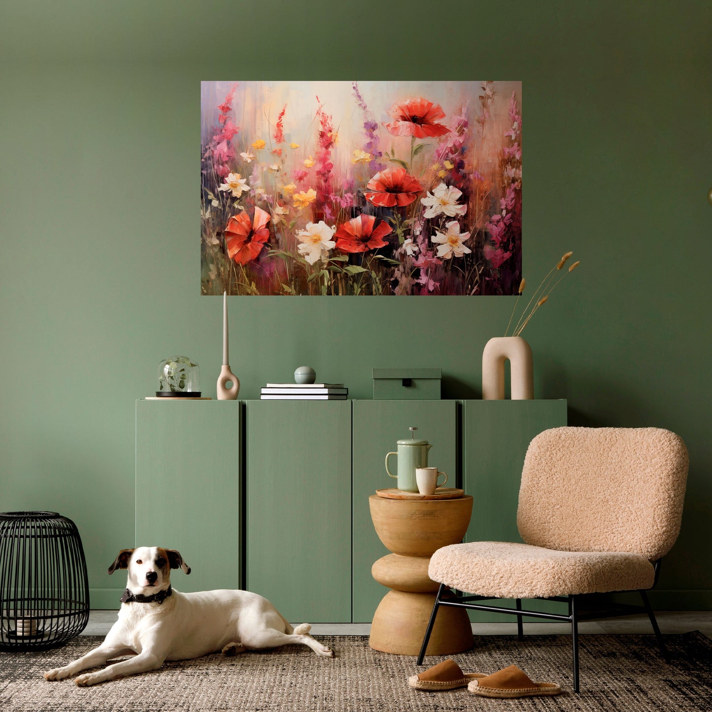 Vibrant Bloom Symphony horisontell poster med självhäftande text