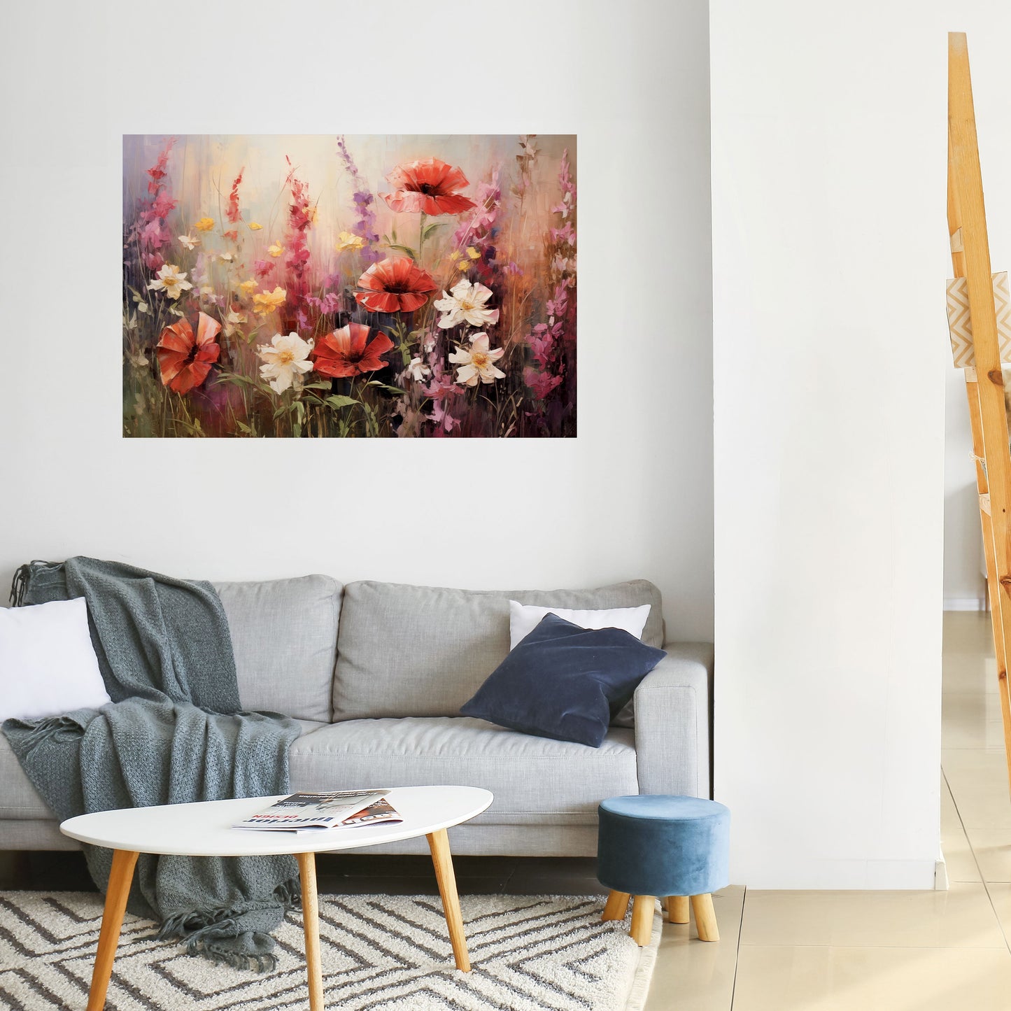 Vibrant Bloom Symphony horisontell poster med självhäftande text