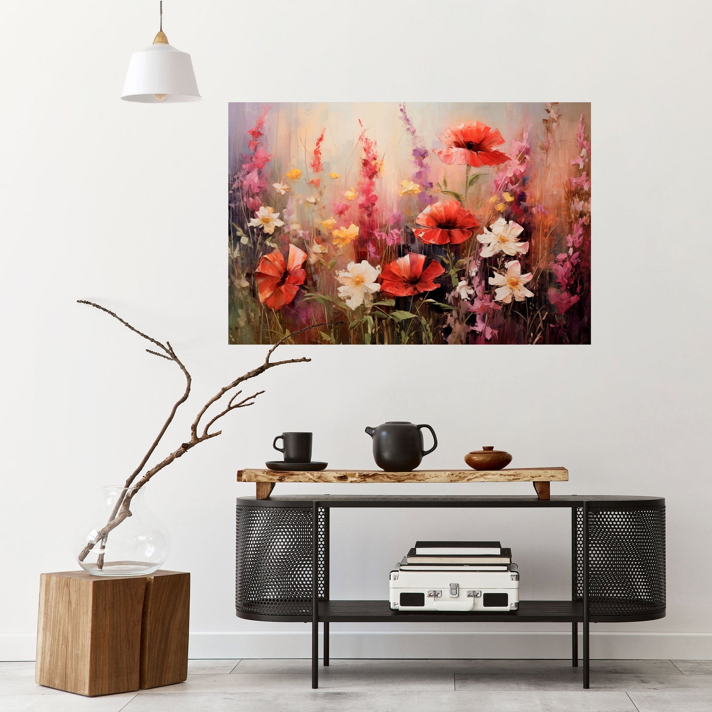 Vibrant Bloom Symphony horisontell poster med självhäftande text