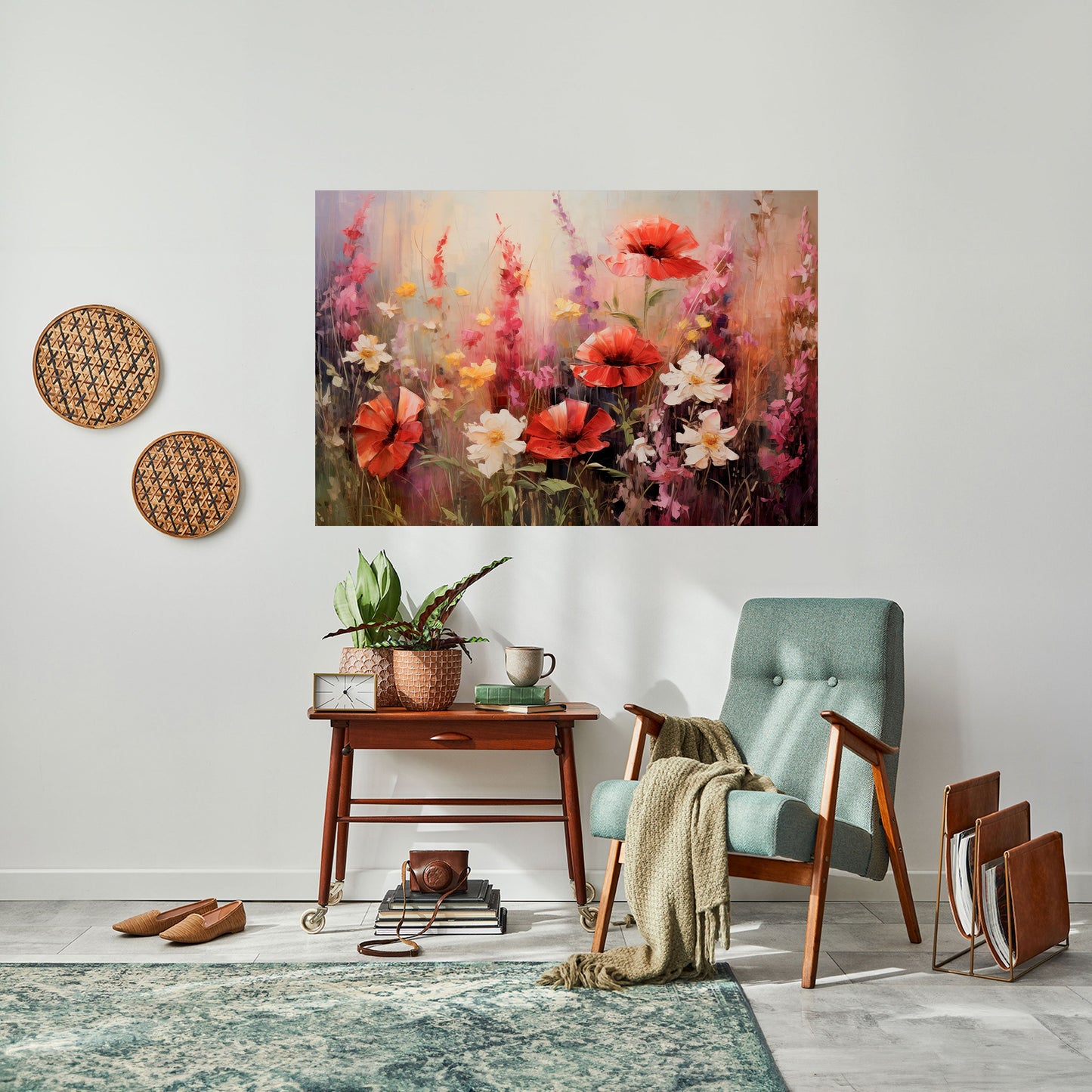 Vibrant Bloom Symphony horisontell poster med självhäftande text