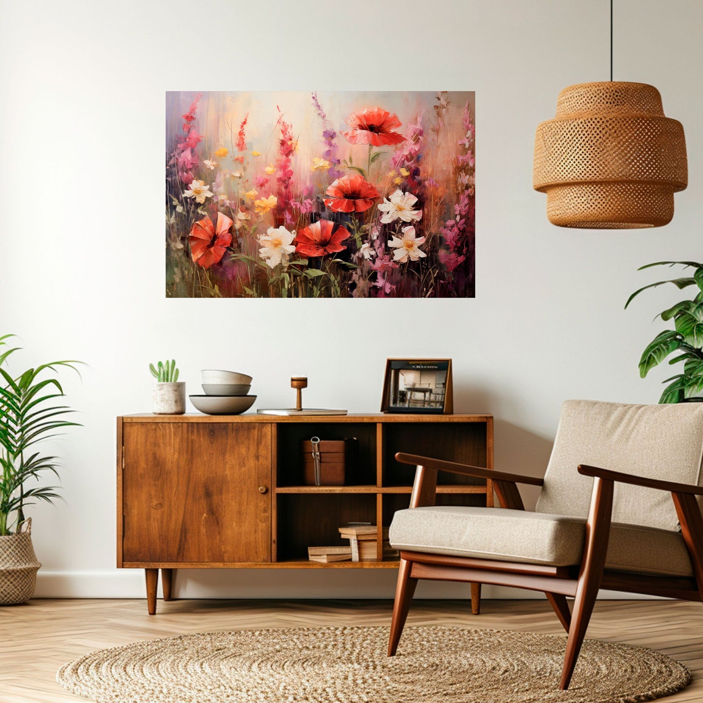 Vibrant Bloom Symphony horisontell poster med självhäftande text
