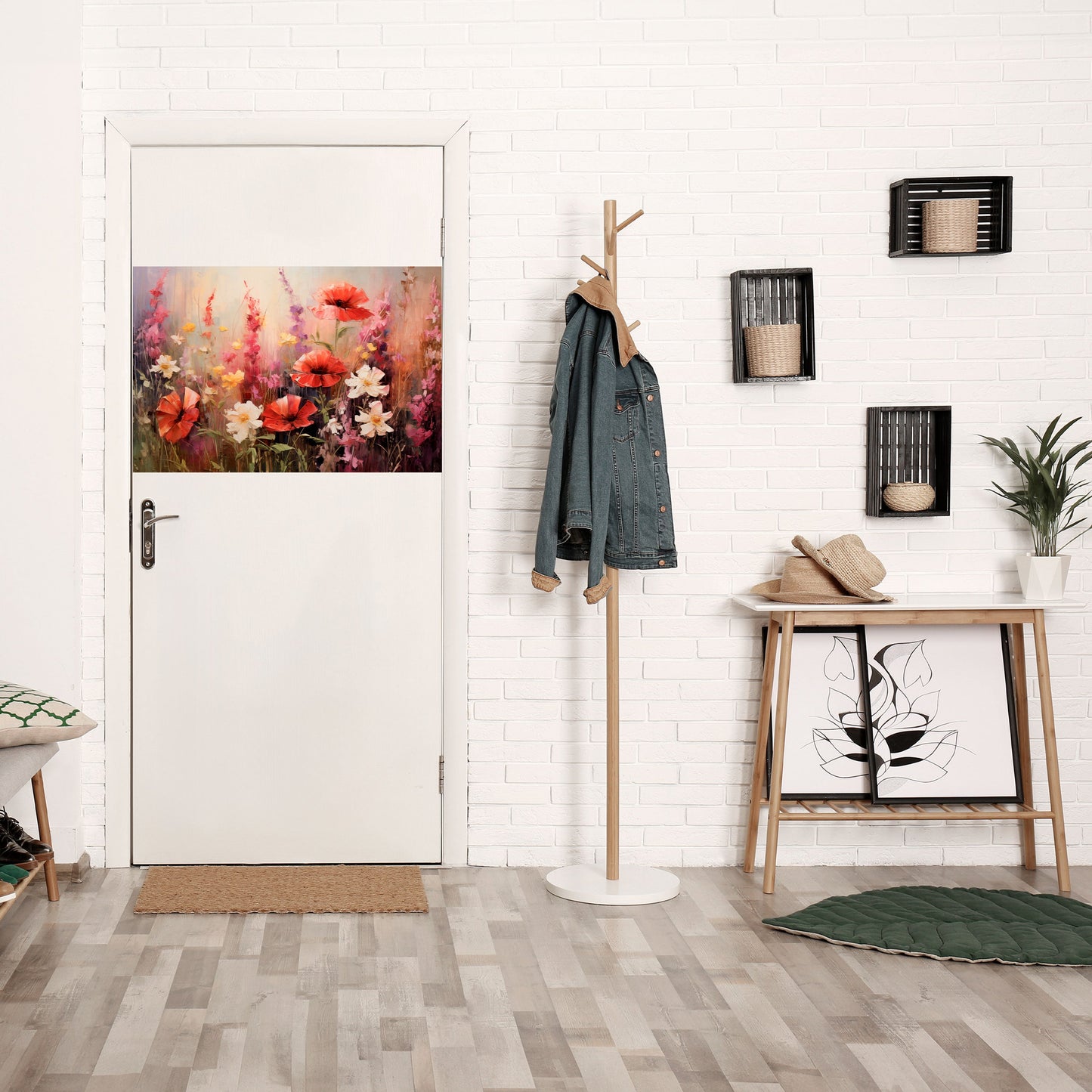 Vibrant Bloom Symphony horisontell poster med självhäftande text
