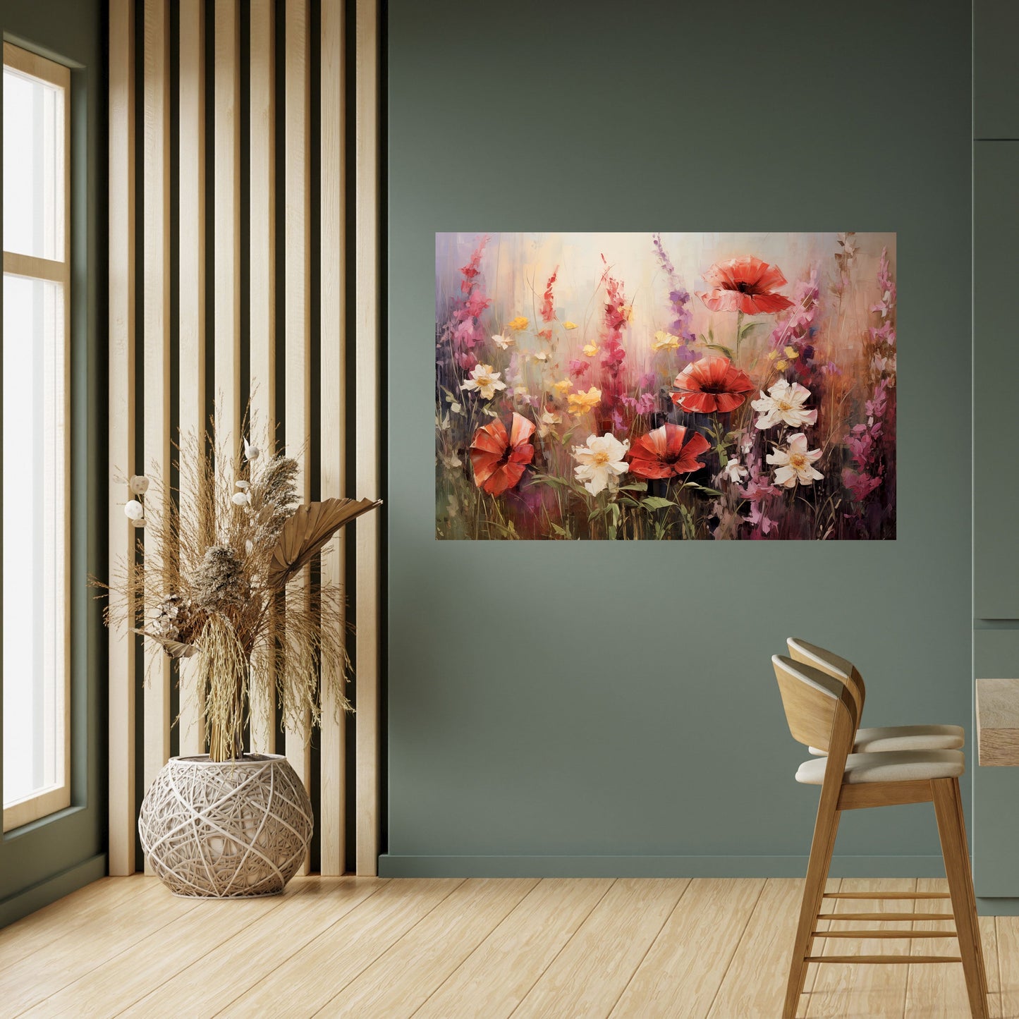 Vibrant Bloom Symphony horisontell poster med självhäftande text