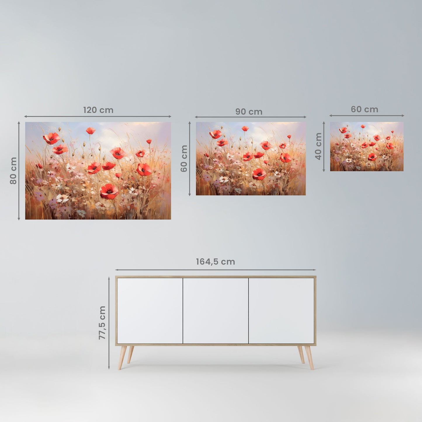 VALLMO DRÖMLANDSKAP horisontell poster med självhäftande mönster