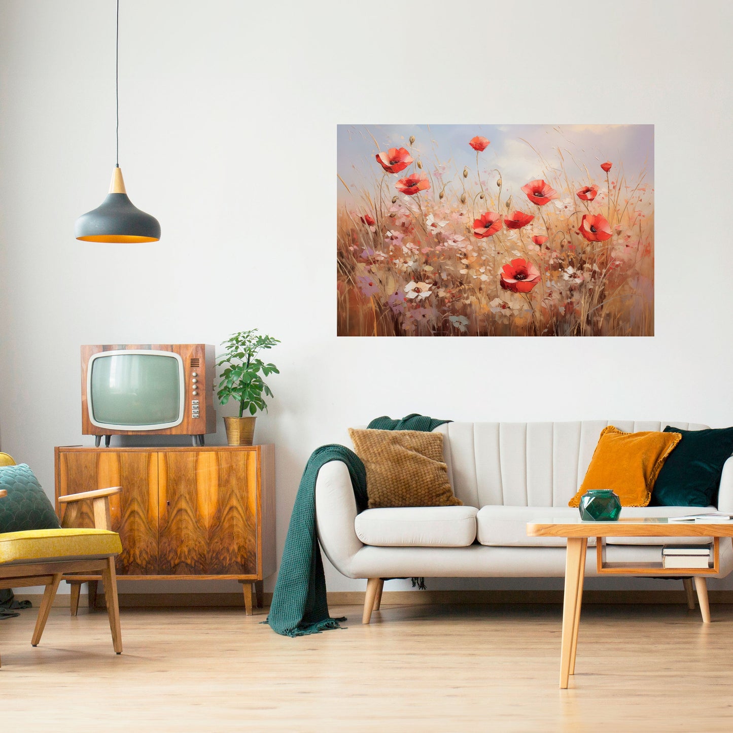 VALLMO DRÖMLANDSKAP horisontell poster med självhäftande mönster