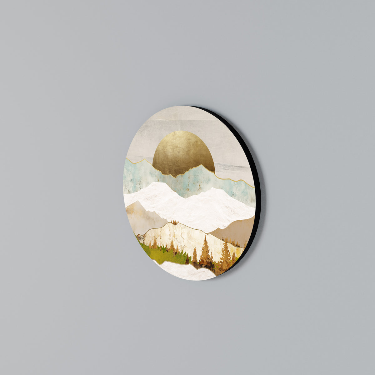 Round Wall Art – GOLDEN WINTER