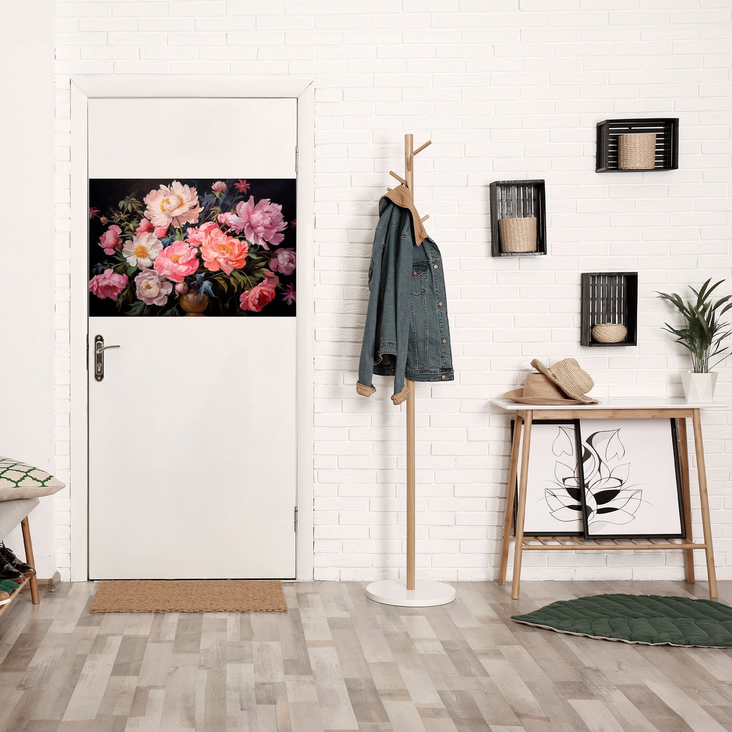 PEONIES BLOSSOM Peel and Stick Horizontal Poster