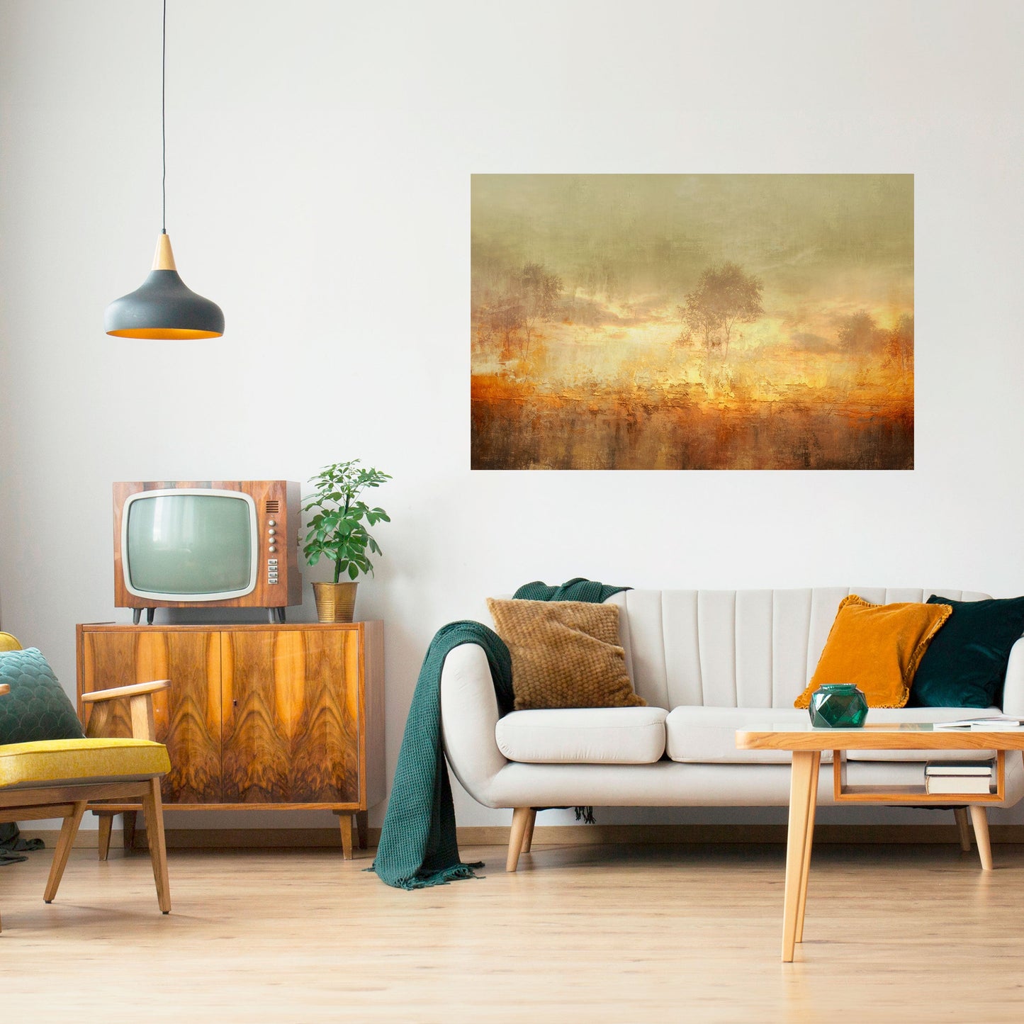 AMBER DREAMSCAPE Peel and Stick Horizontal Poster