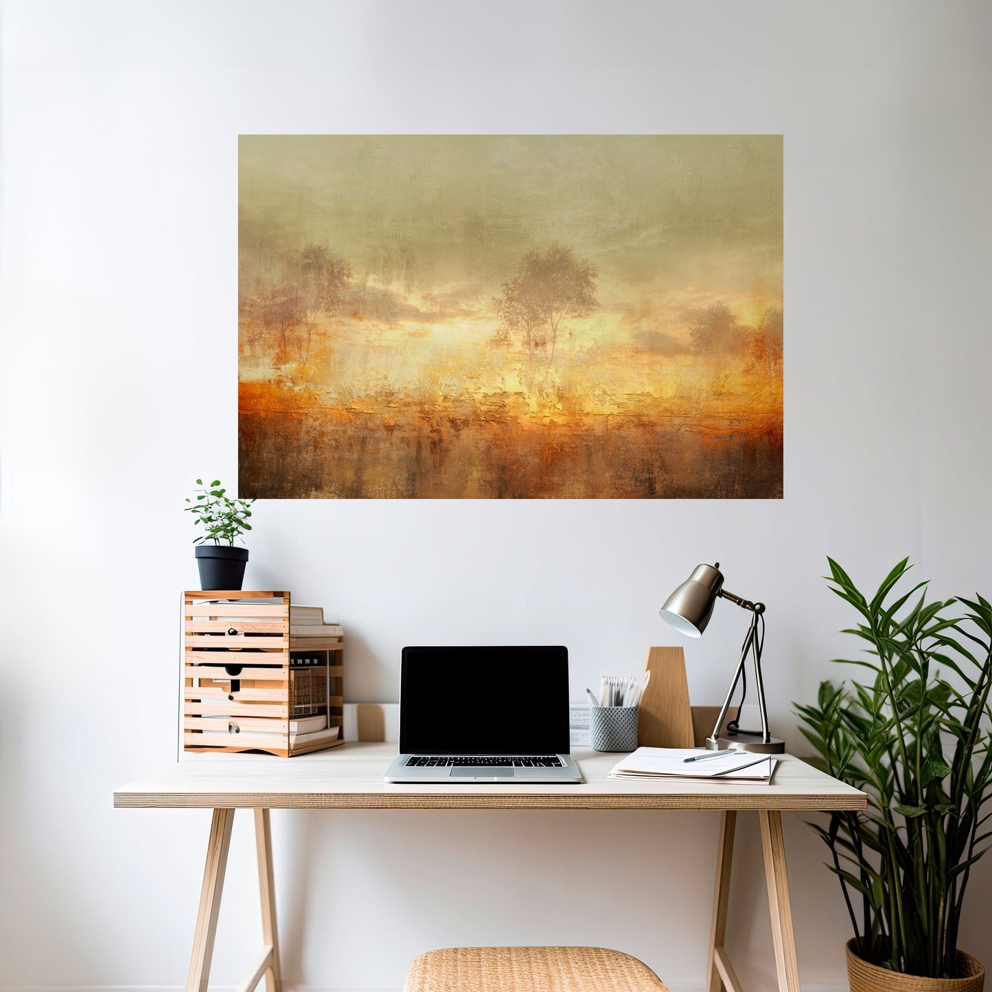 AMBER DREAMSCAPE Peel and Stick Horizontal Poster