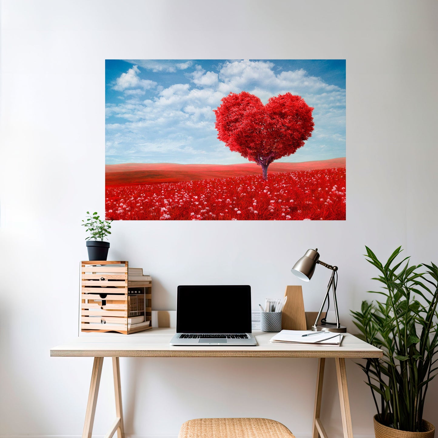 LOVE’S EMBRACE Peel and Stick Horizontal Poster