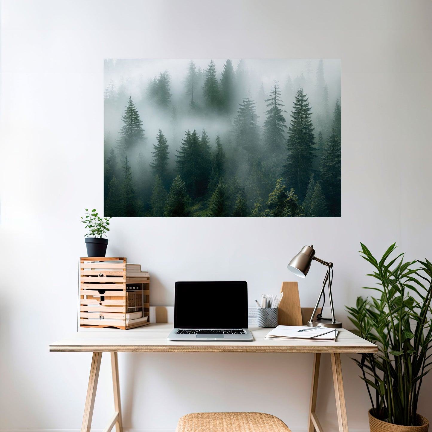 FOGGY CREST Peel and Stick Horizontal Poster