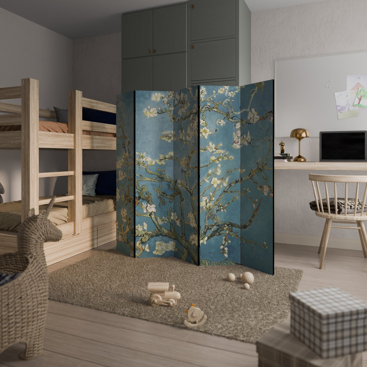ALMOND BLOSSOM Decorative 5-Panel Room Divider