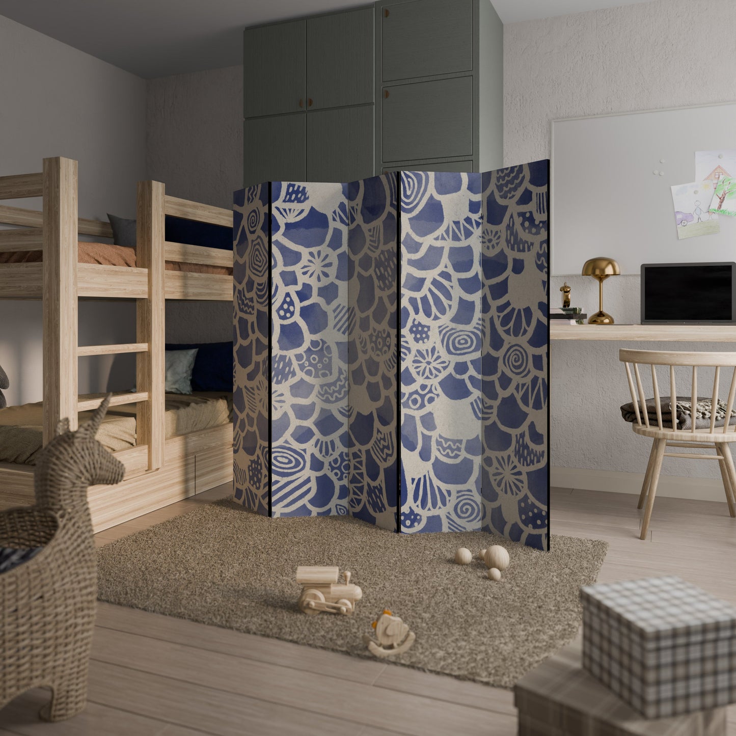 SAPHIRE TESSERA Decorative 5-Panel Room Divider