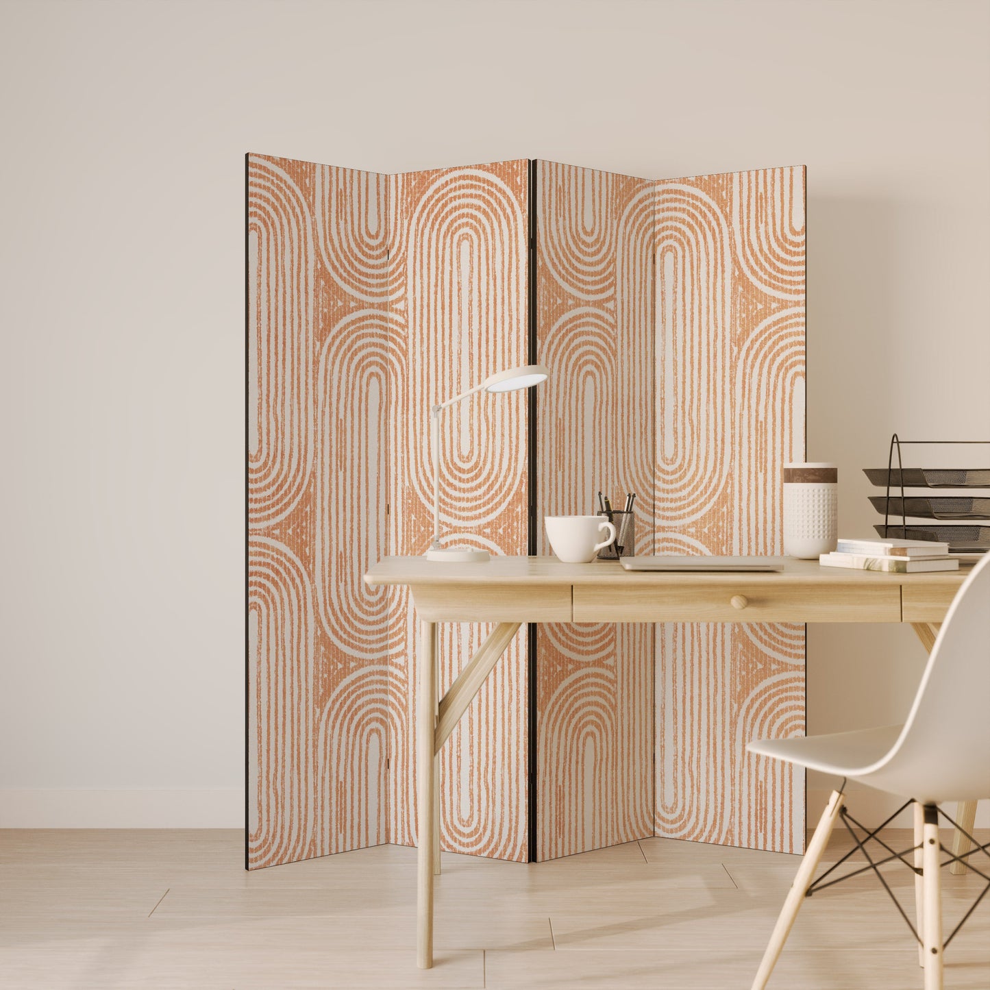 GEOMETRIC GLEAM Decorative 4-Panel Room Divider