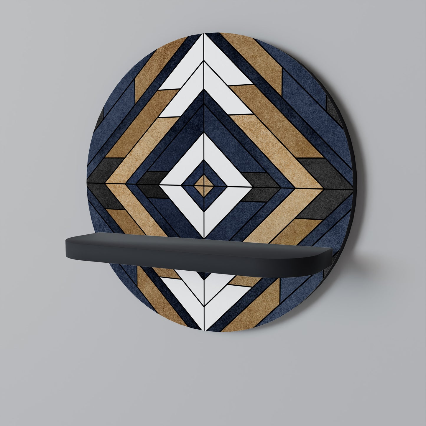 ARTFUL GEOMETRY Rund konsthylla i svart finish