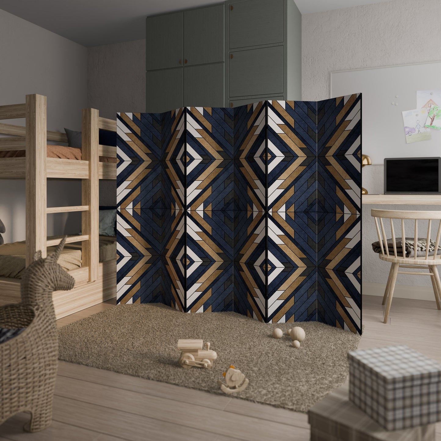 ARTFUL GEOMETRY Decorative 6-Panel Room Divider