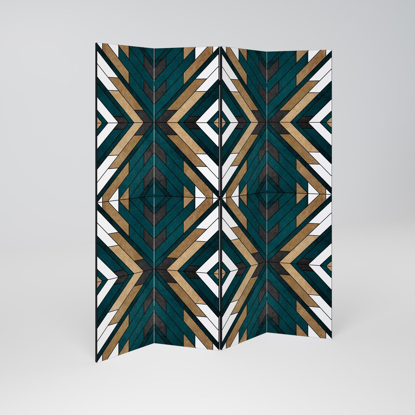 ARTISTIC GEOMETRY Decorative 4-Panel Room Divider