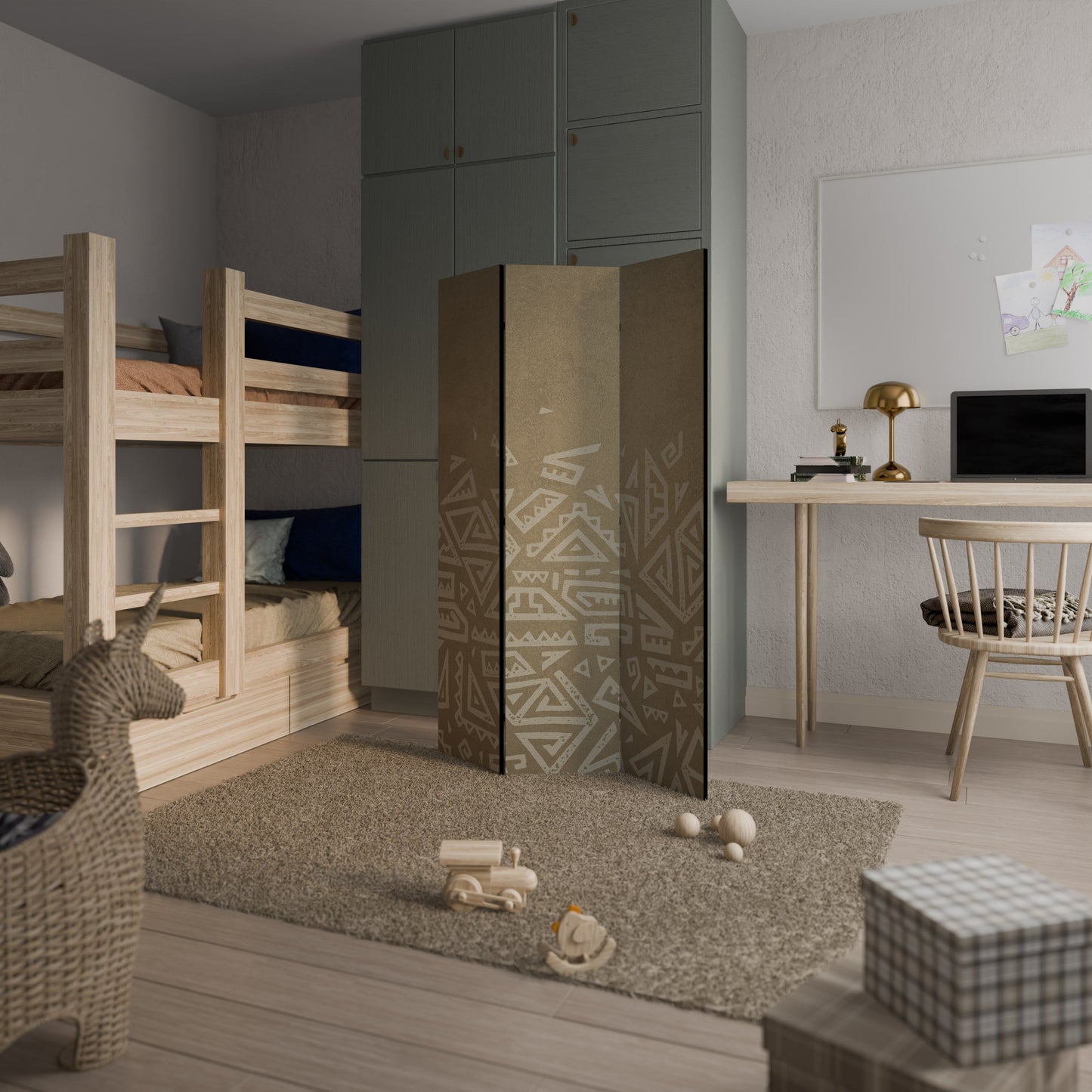 KULTURELL LAYERING Dekorativ 3-panels rumsavdelare