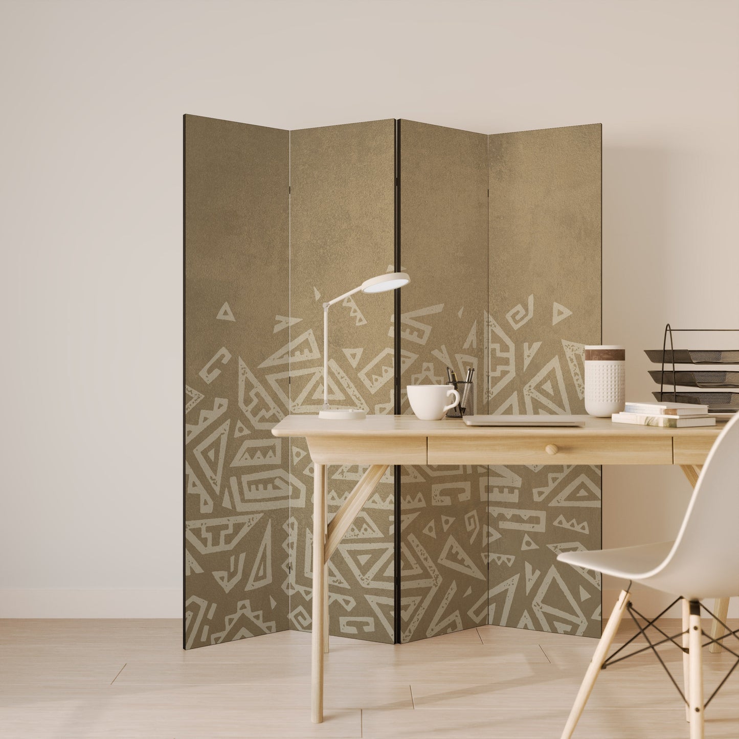 KULTURELL LAYERING Dekorativ rumsavdelare med 4 paneler