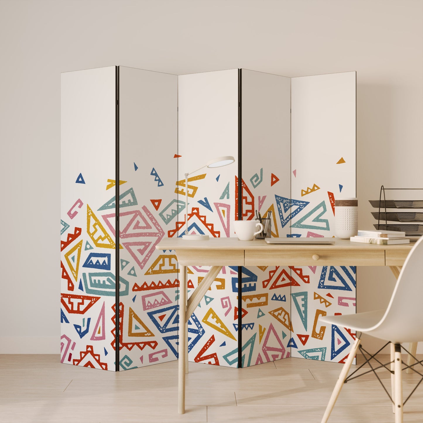 ANGULAR FEELING Decorative 5-Panel Room Divider