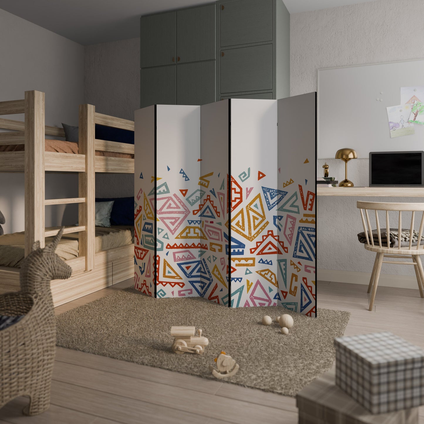 ANGULAR FEELING Decorative 5-Panel Room Divider