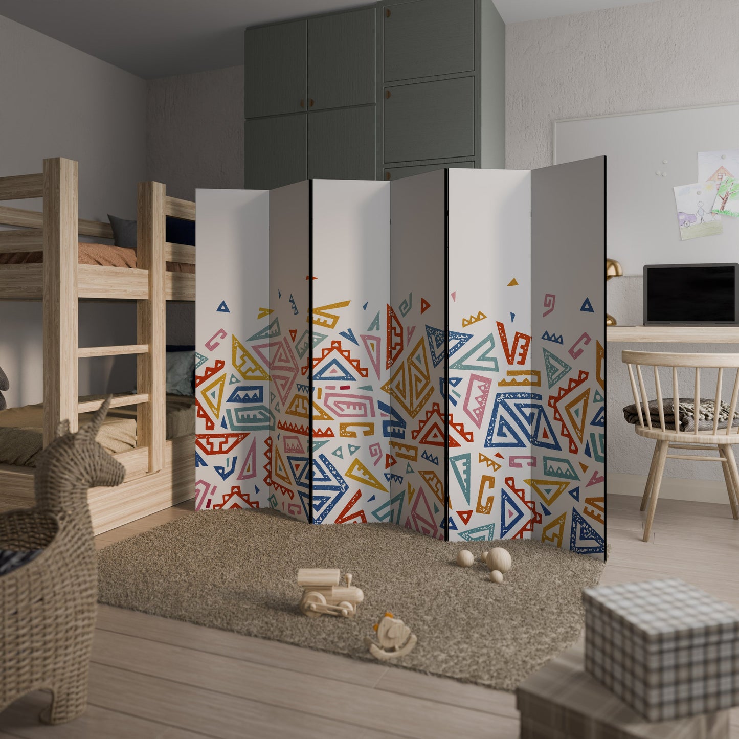 ANGULAR FEELING Decorative 6-Panel Room Divider