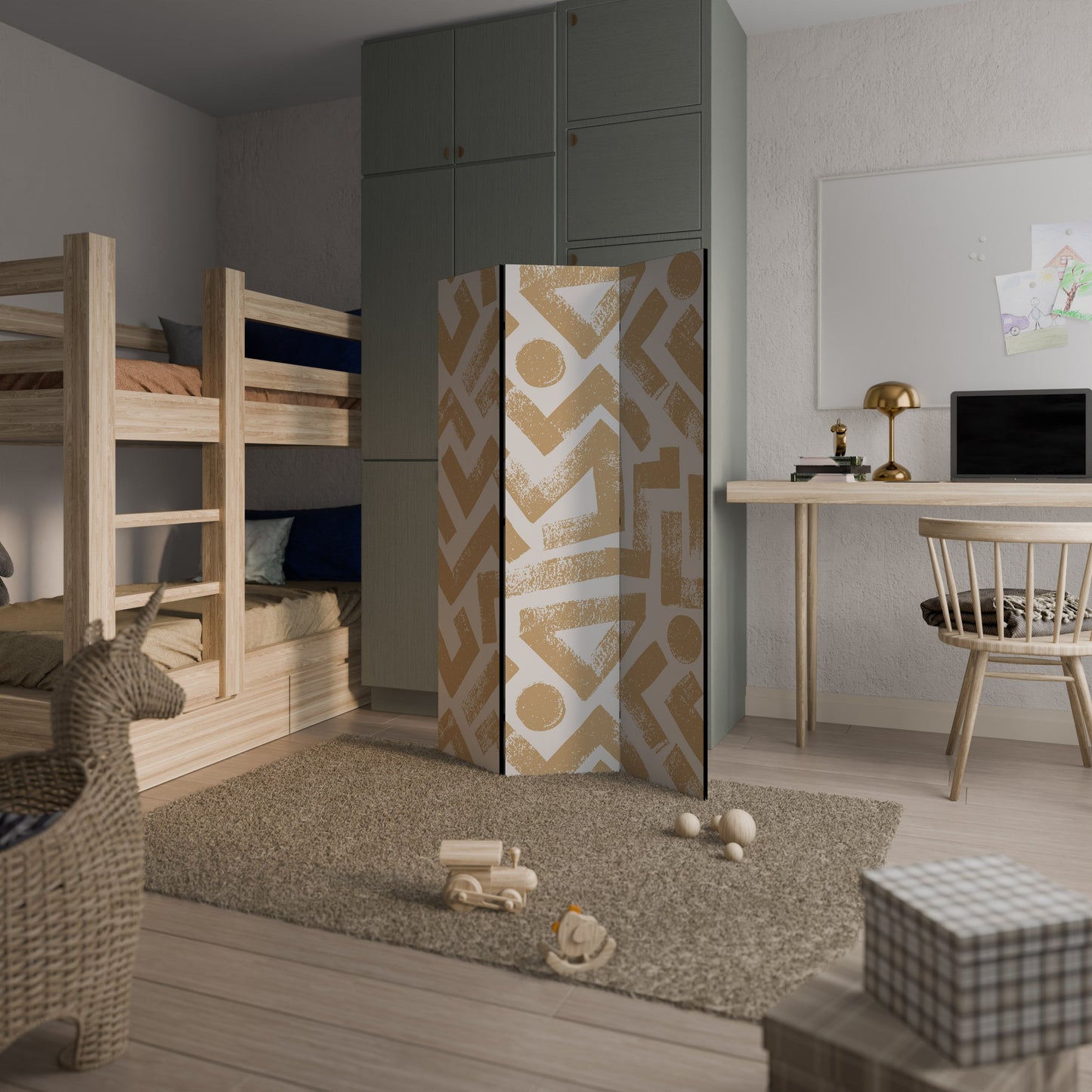 CLUSTER CRAFTS Dekorativ rumsavdelare med 3 paneler
