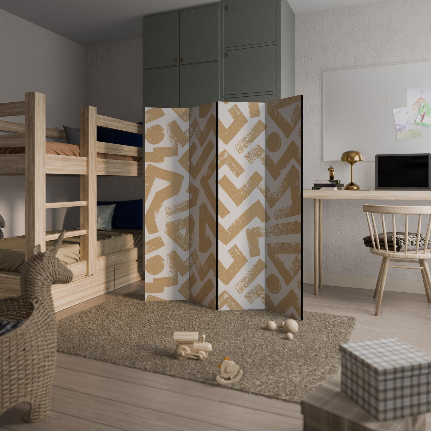 CLUSTER CRAFTS Decorative 4-Panel Room Divider