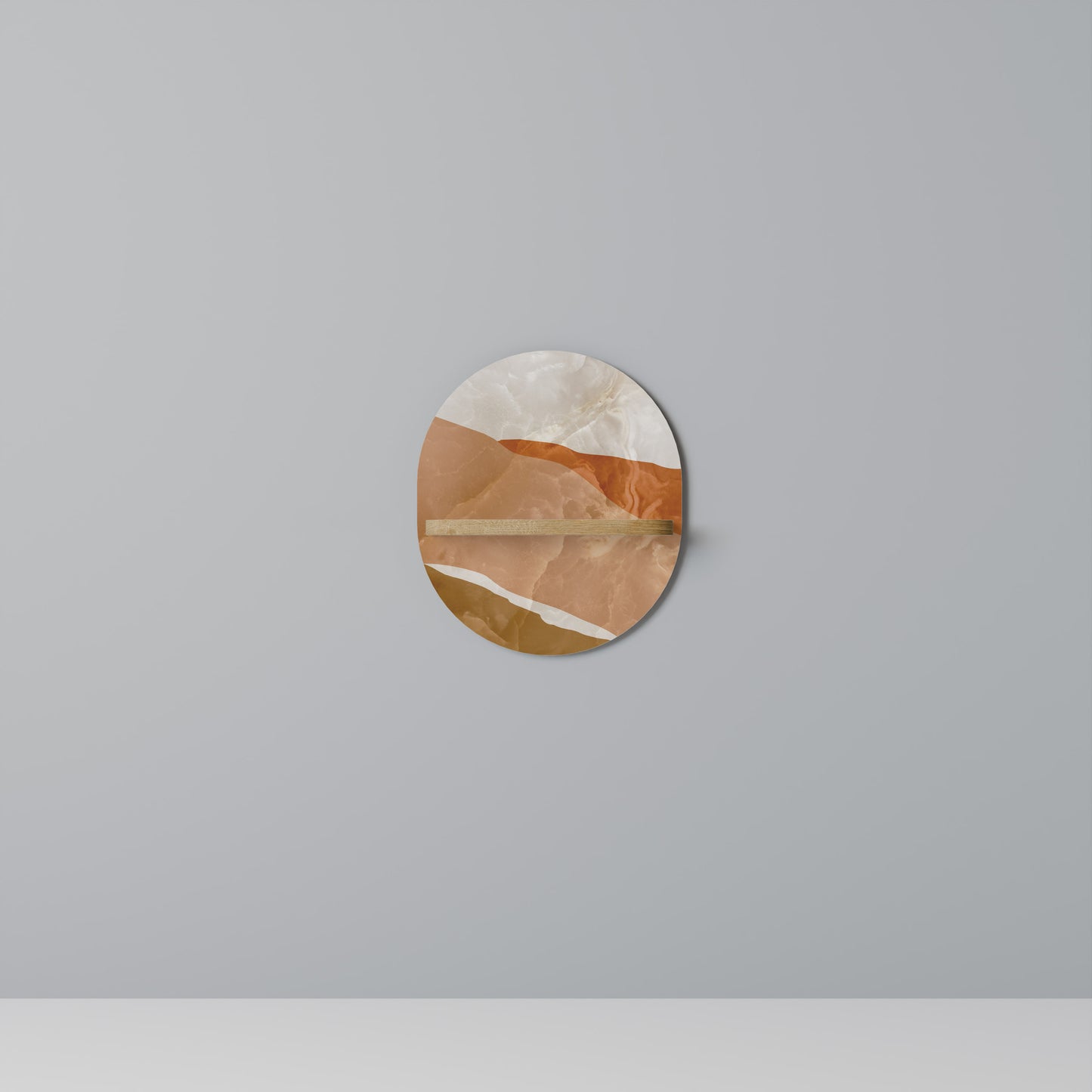 SANDHILLS SPLENDOR Oval konsthylla i ekeffekt