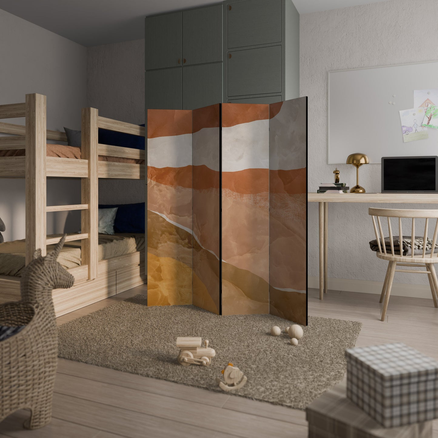 SANDHILLS SPLENDOUR Dekorativ rumsavdelare med 4 paneler