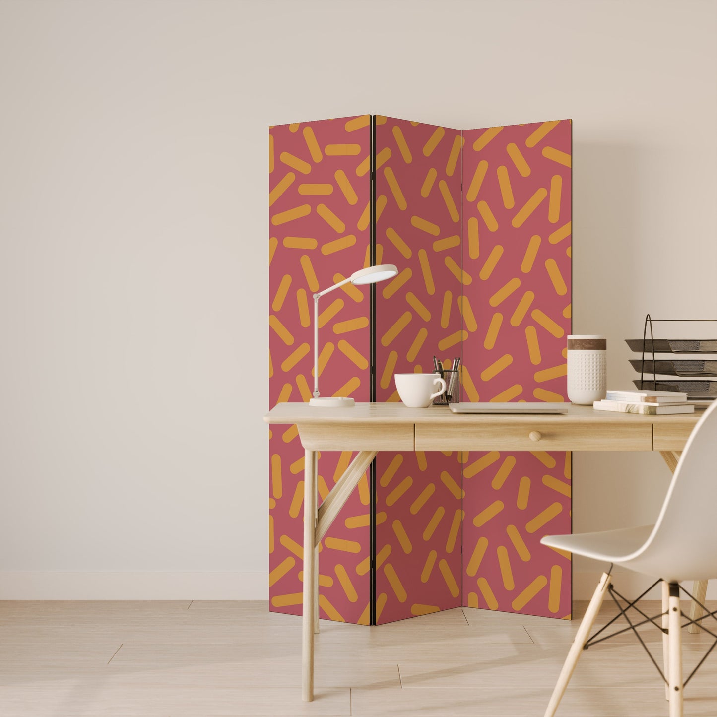 RADIANT STRIPE SYMPHONY Dekorativ rumsavdelare med 3 paneler