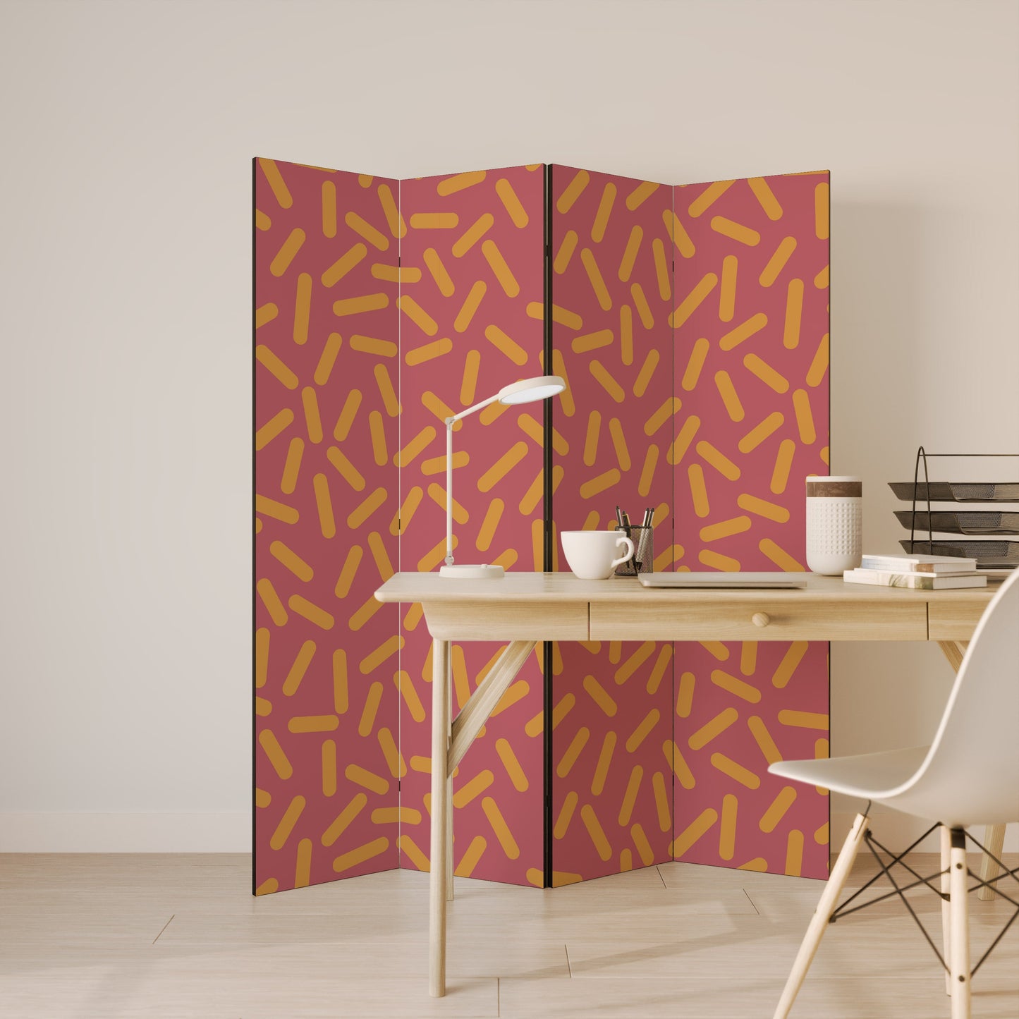 RADIANT STRIPE SYMPHONY Dekorativ rumsavdelare med 4 paneler