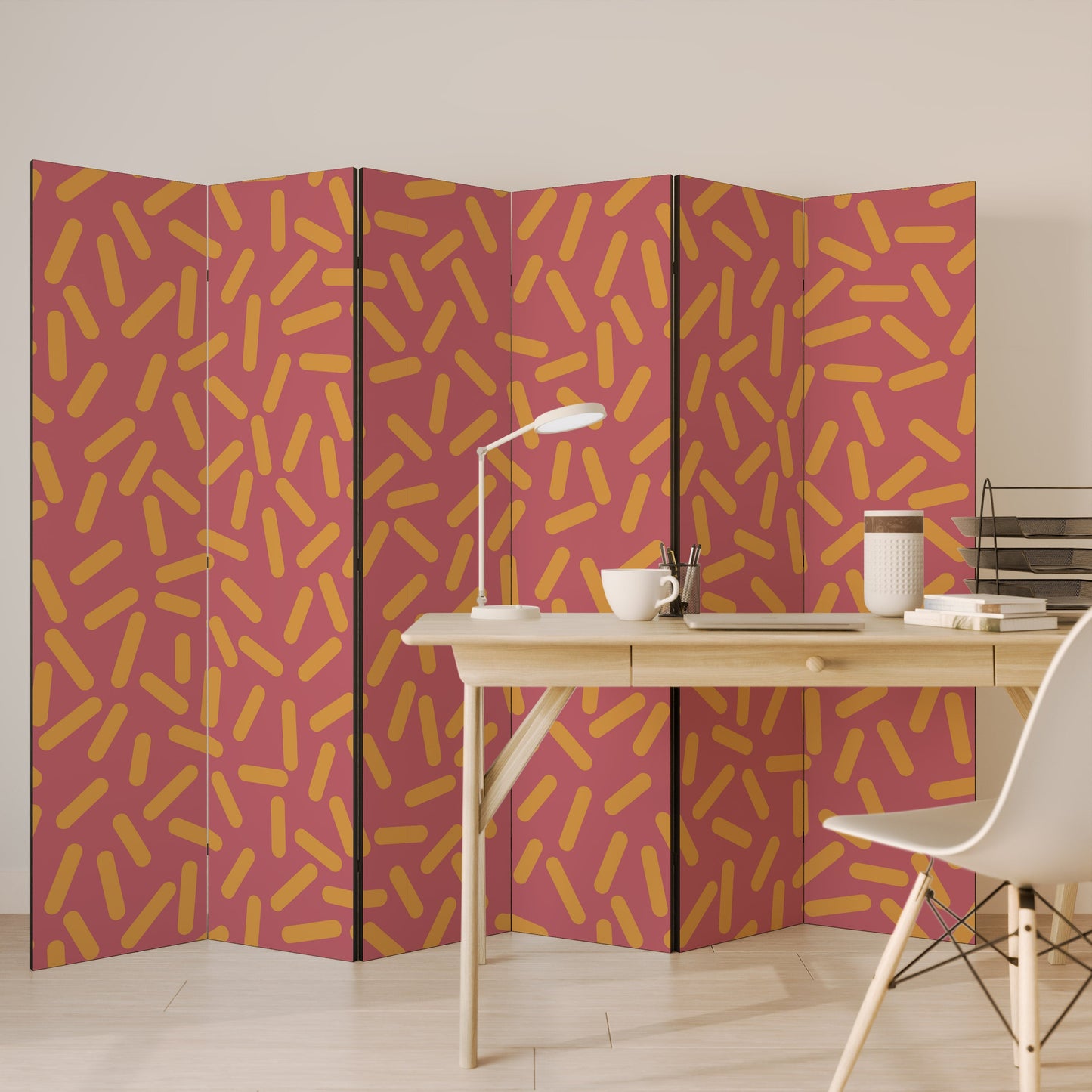 RADIANT STRIPE SYMPHONY Decorative 6-Panel Room Divider