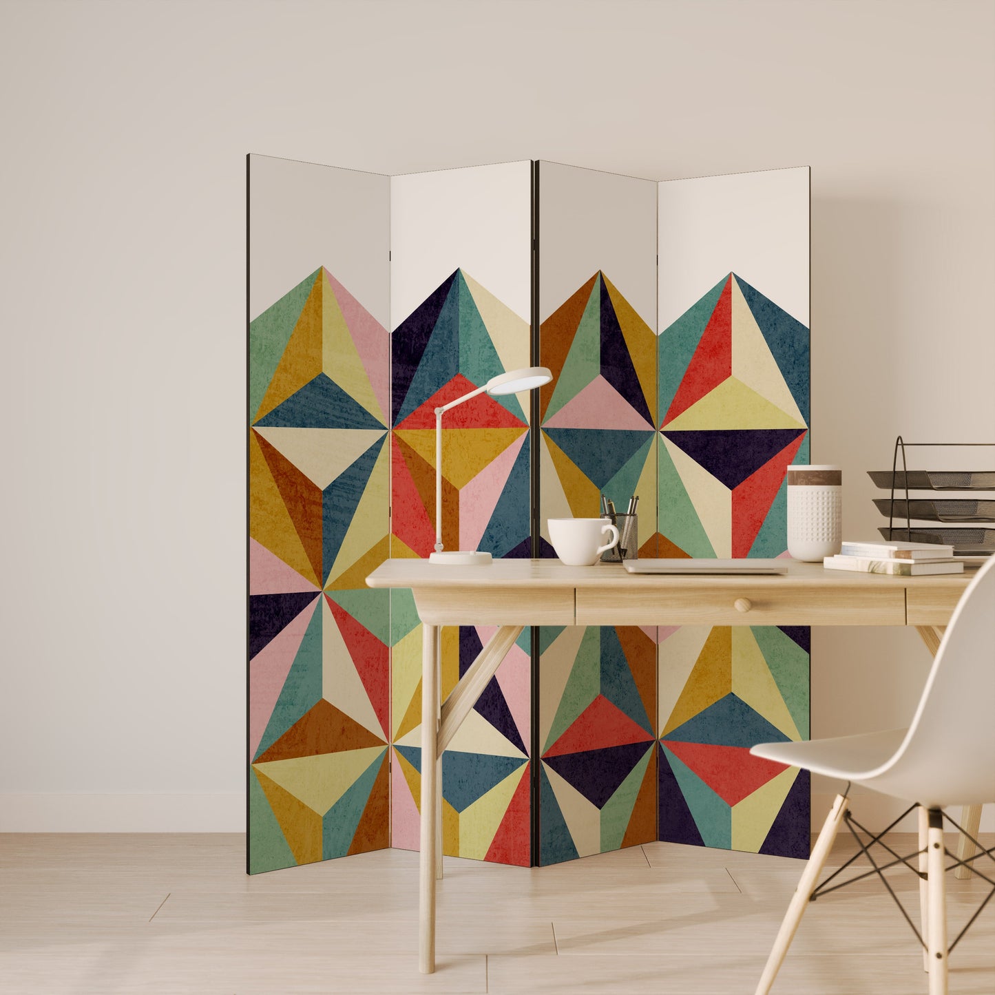 TESSELATE TREASURES Dekorativ rumsavdelare med 4 paneler